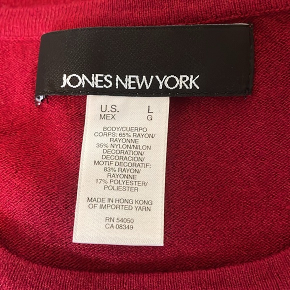 NWT Jones New York Red sleeveless Sweater sz large - Picture 4 of 5